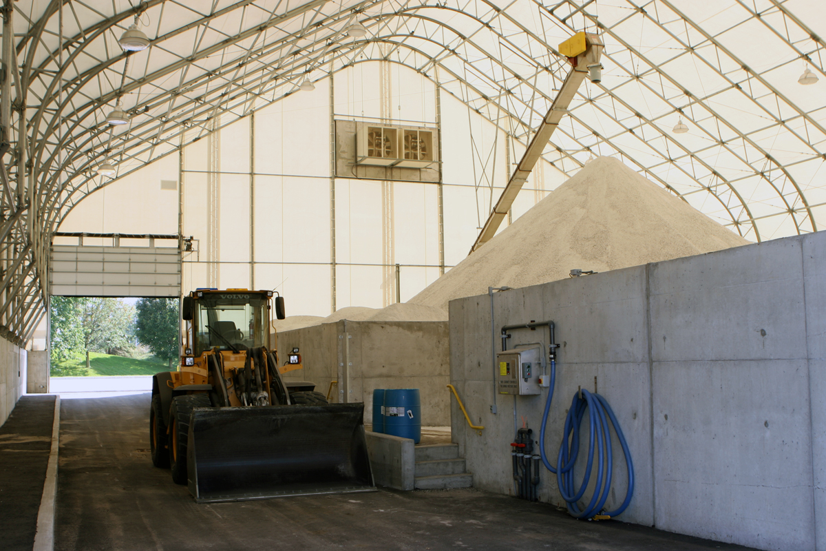 Salt storage facility at the Region of Waterloo Operations Centre.